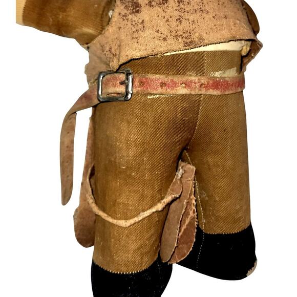 13" 1920s Antique Composition Head Sweet Cowboy Toddler Baby Boy - Picture 8 of 12